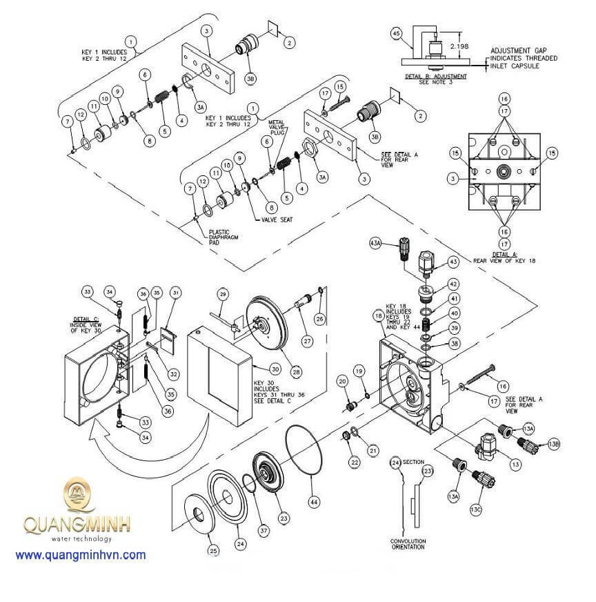 Chi tiết phụ kiện bộ đ/c chân không NXT3000